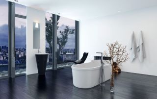 black bathroom interior design