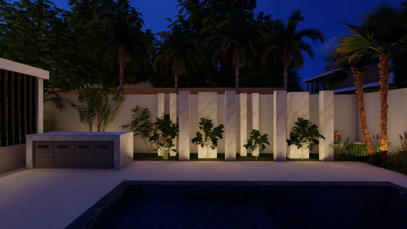 landscape pool plants