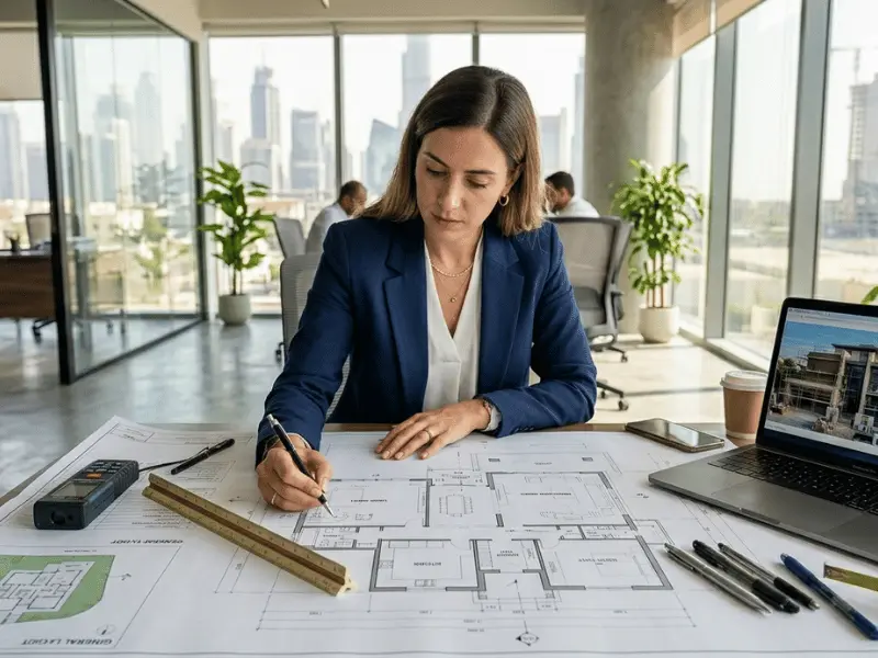 Architectural drawings for villa renovation permits in Dubai