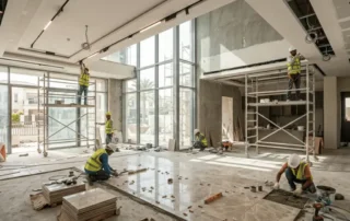 Interior villa renovation work in Dubai during construction phase