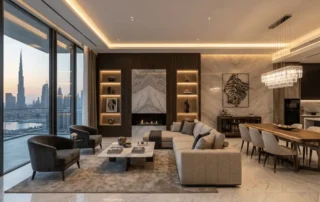 Luxury villa interior fit out in Dubai with modern finishes and custom joinery