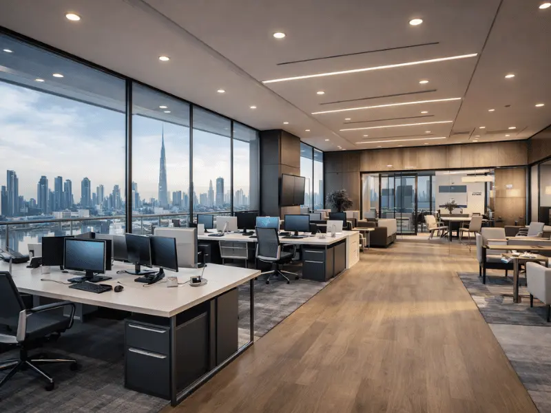 Modern commercial office interior in Dubai