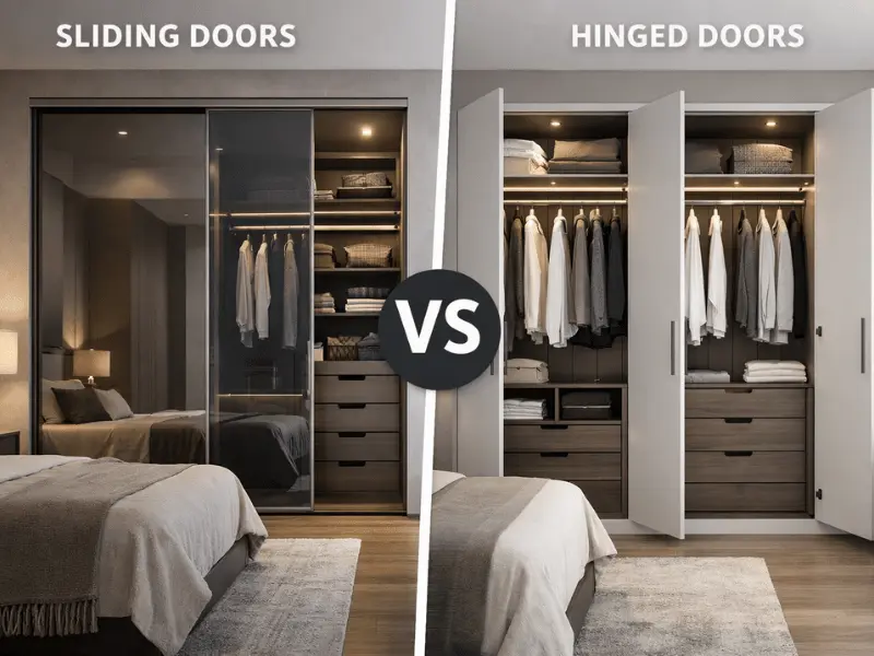 sliding door wardrobe vs hinged door wardrobe