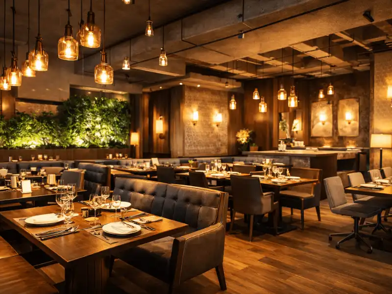 stylish restaurant interior Dubai, modern dining space