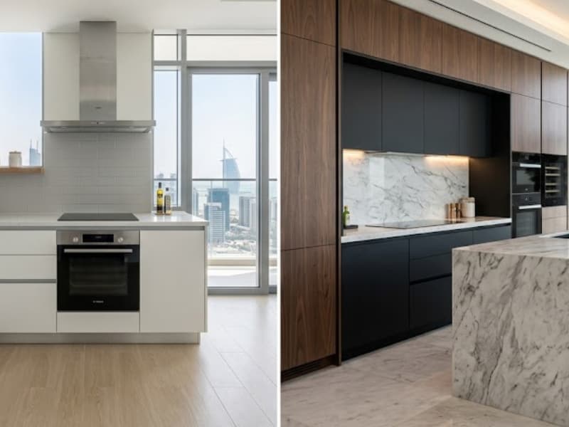 Custom joinery kitchen in a Dubai apartment