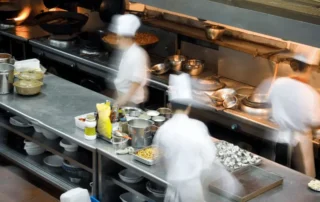 food preparation in restaurant