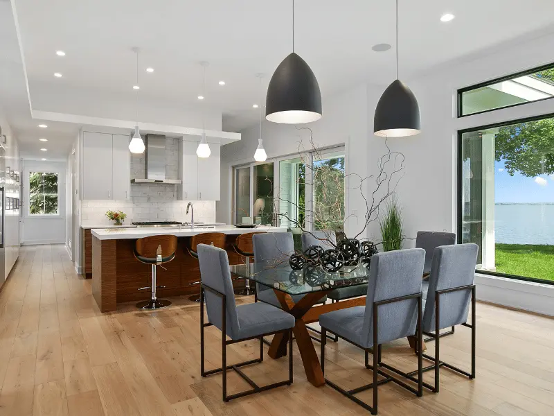 Kitchen with lighting and interior design scopes