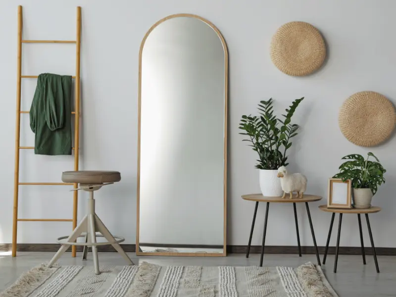 floor mirrors in interior 