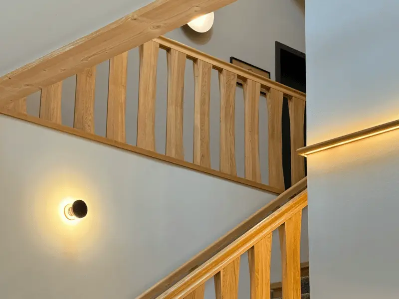 stairs with lighting